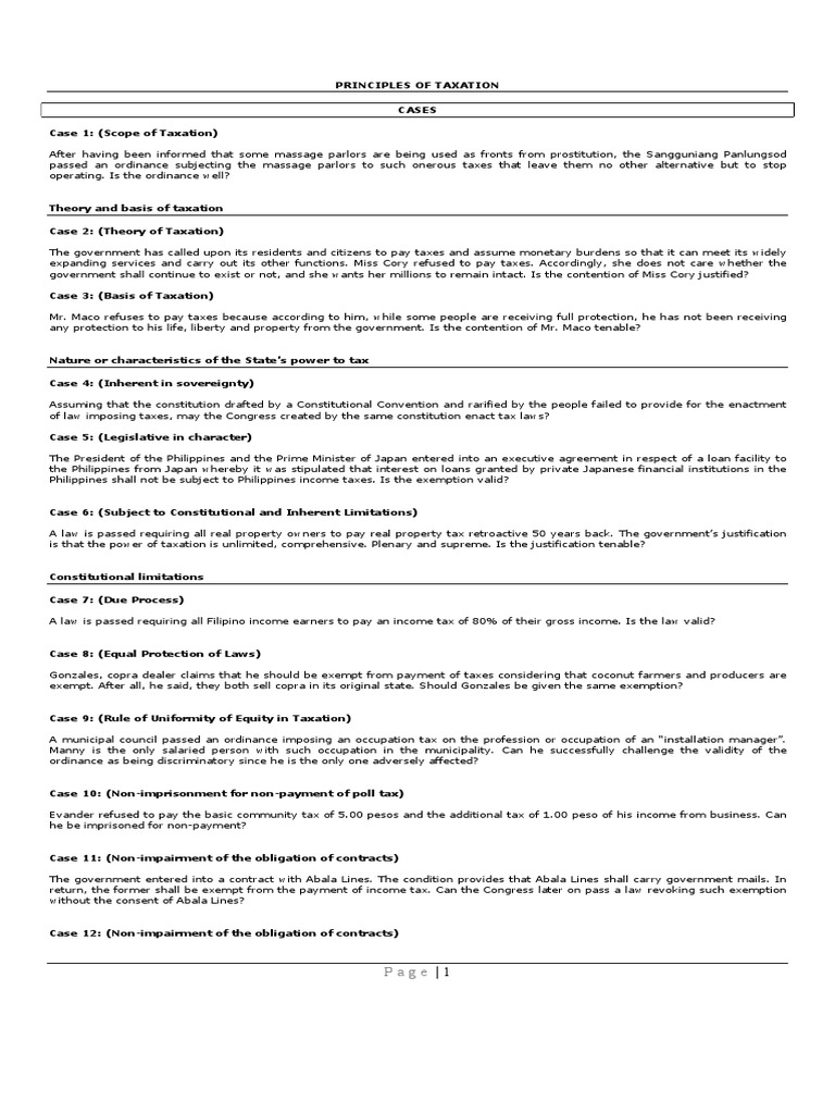 Principles Of Taxation Pdf Taxes Tax Exemption