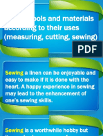 sewing tools and materials according to their uses