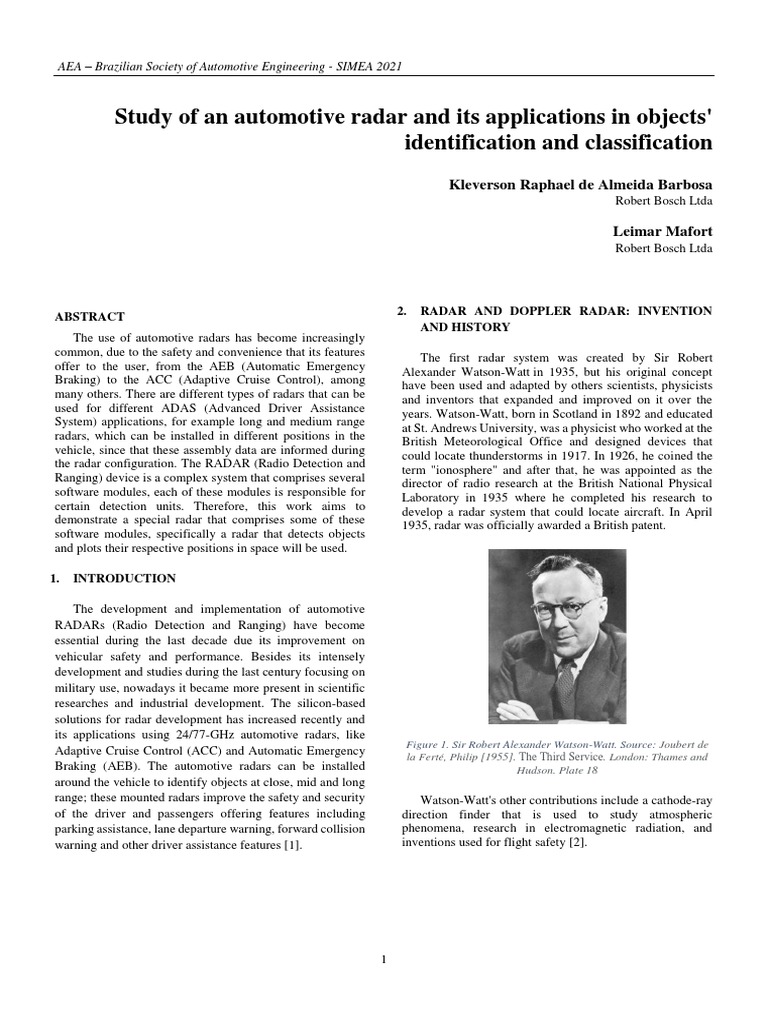 2 Study of An Automotive Radar and Its Applications in Objects