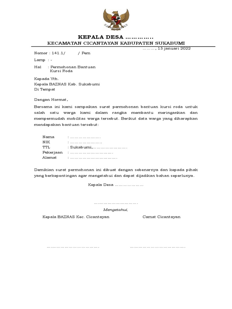 Permohonan Kursi Roda | PDF