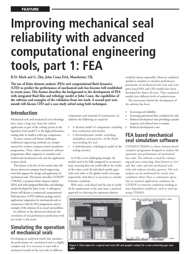 Improving Mechanical Seal Reliability Pdf Finite Element Method