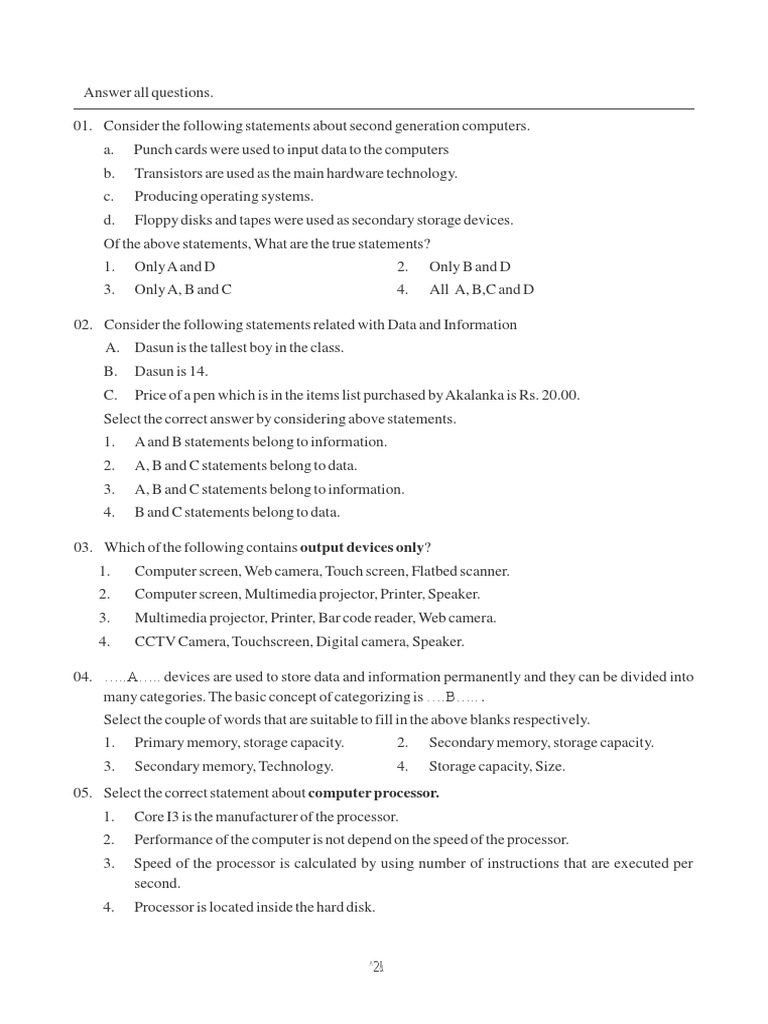 Second Generation Computer Concepts | PDF | Computer Data Storage ...