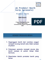 Praktek Produksi Benih (Prinsip Agronomis)