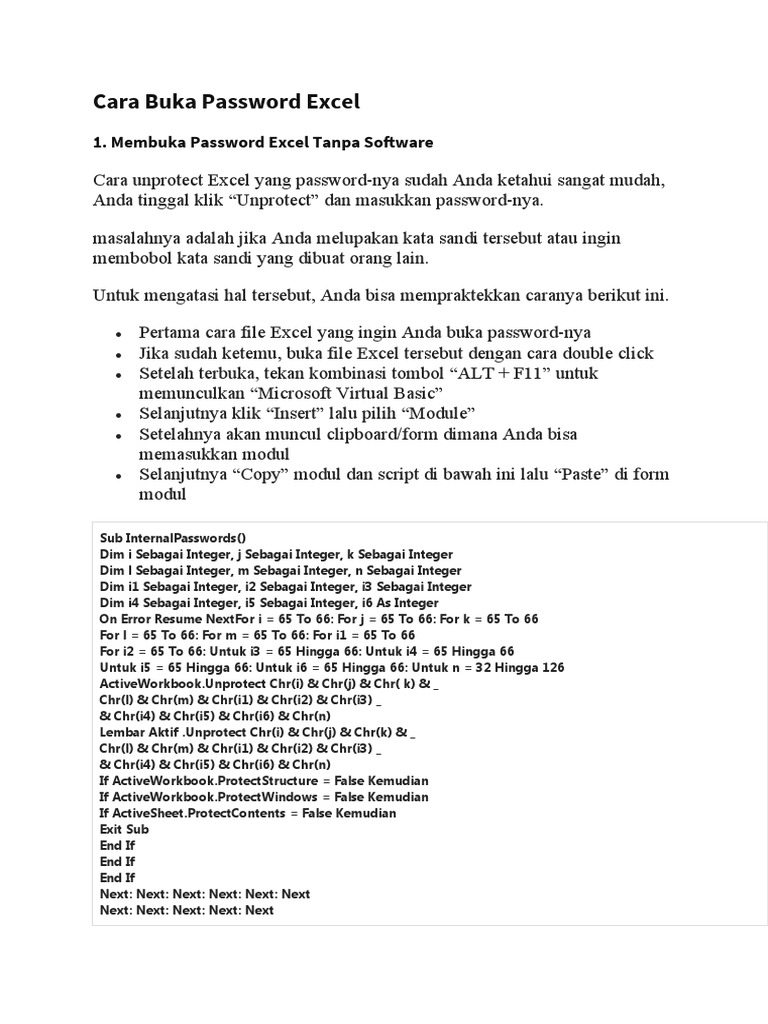 Cara Buka Password Excel PDF