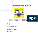 Super International School Investigatory Project Fermentation Rates