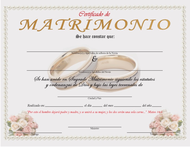 Certificado Boda | PDF