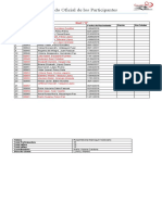 Listado Oficial de Los Participantes: No. Código Nombre Fecha de Nacimiento Barrio No - Celular