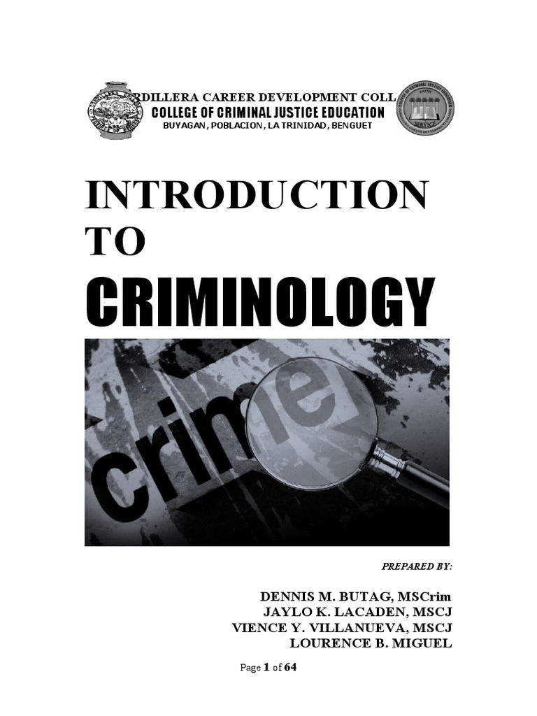 Introduction to Criminology Course Guide | PDF | Criminology | Crimes