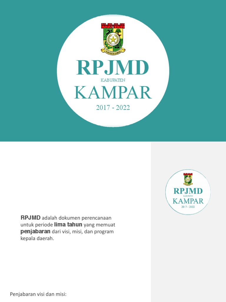 RPJMD Kabupaten Kampar 2017-2022 | PDF | Karier & Perkembangan ...
