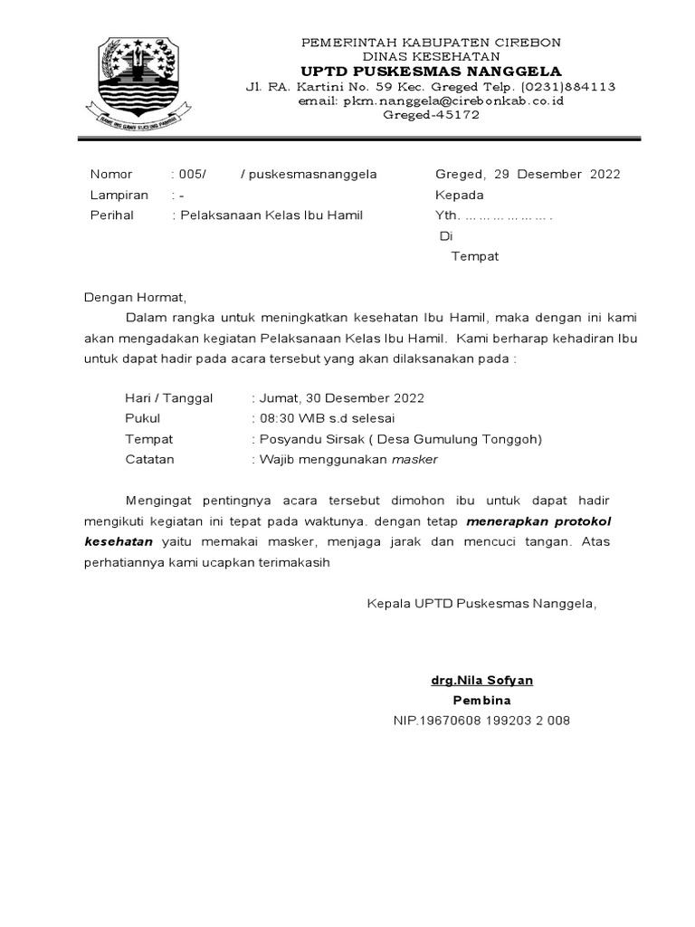 Surat Undangan Ibu Hamil | PDF