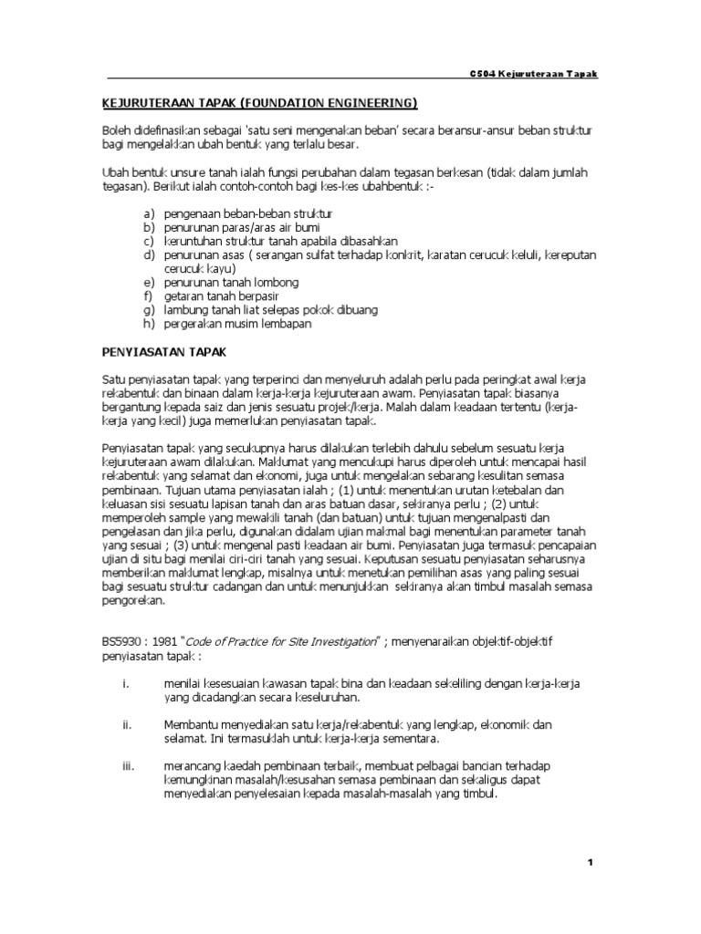 Kejuruteraan Tapak Nota 1 Pdf
