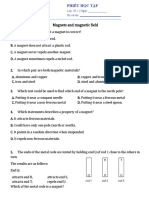 Magnets and magnetic fields quiz