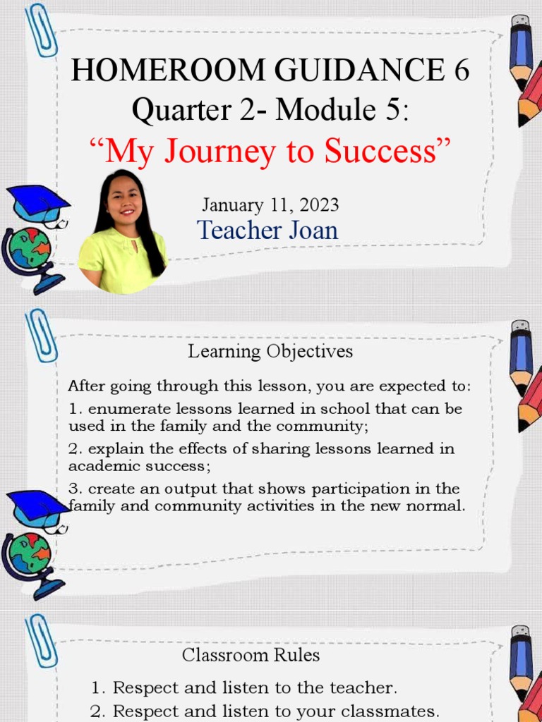 HOMEROOM GUIDANCE 6 - My Journey To Success | PDF | Learning | Thought