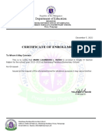 Philippines Elementary School Enrollment Certificate