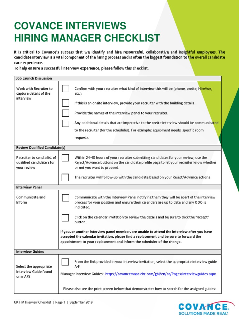 Nvc Pre Interview Checklist
