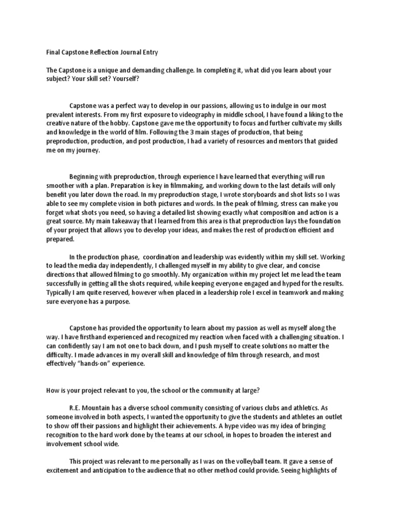 Final Capstone Journal PDF Experience Leadership