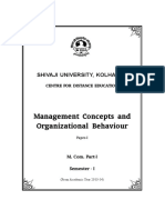 M. Com. I Management Concepts Paper-I All