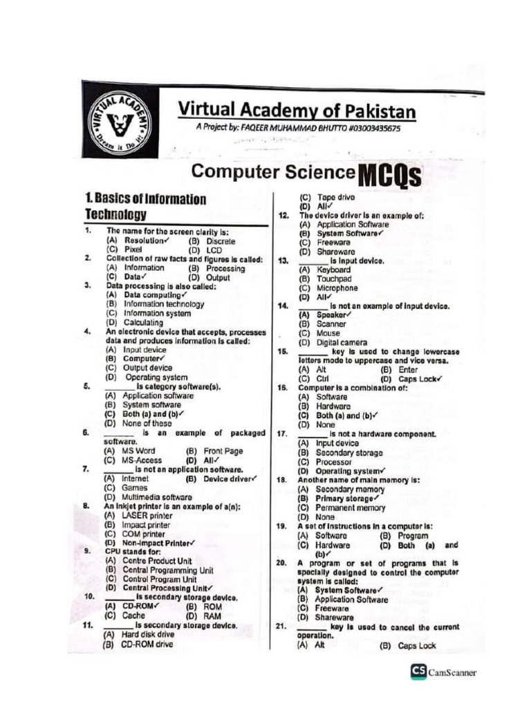 MOD CS Mcqs | PDF