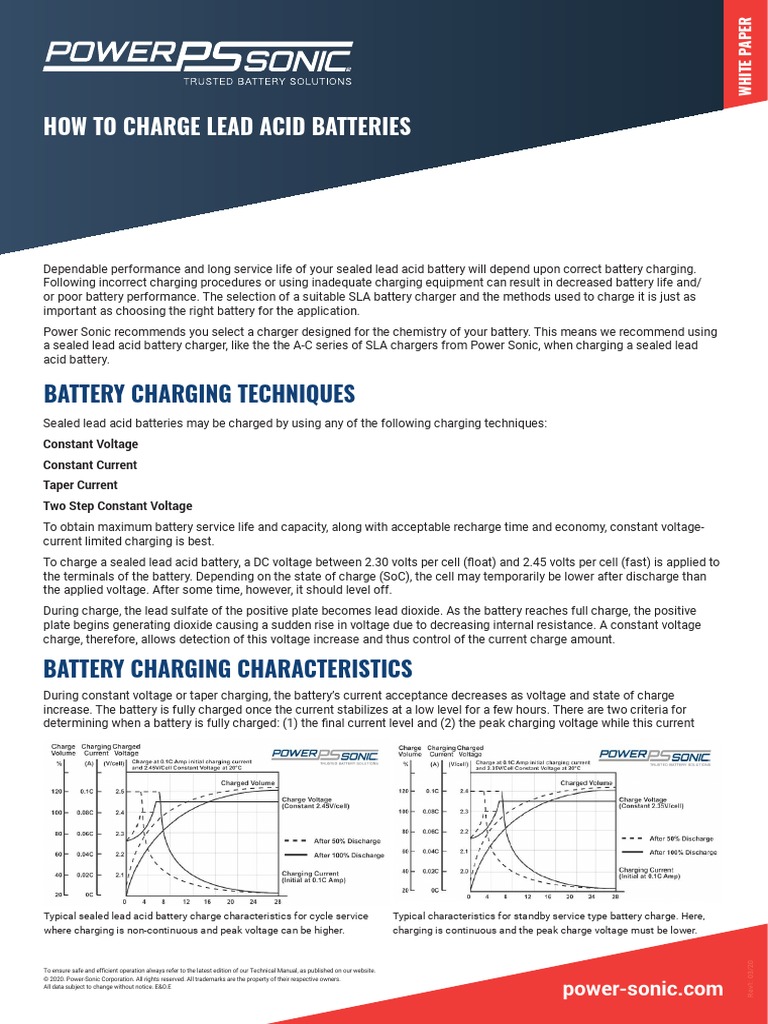 How To Charge Lead Acid Batteries PDF Battery Charger