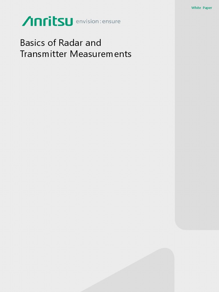 Understanding Radar Technology A Guide to Measuring Radar Transmitters