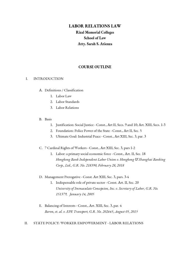 Labor Relations Law Overview: G.R. No. 260219 | PDF | Trade Union ...