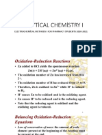 Analytical Chemistry I: Electrochemical Methods I For Pharmacy Students 2020-2021