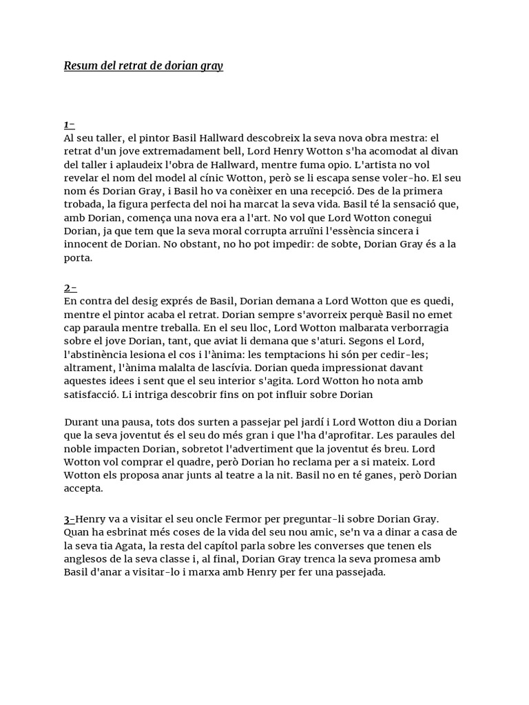 Retrat de Dorian Gray - Documents de Google | PDF