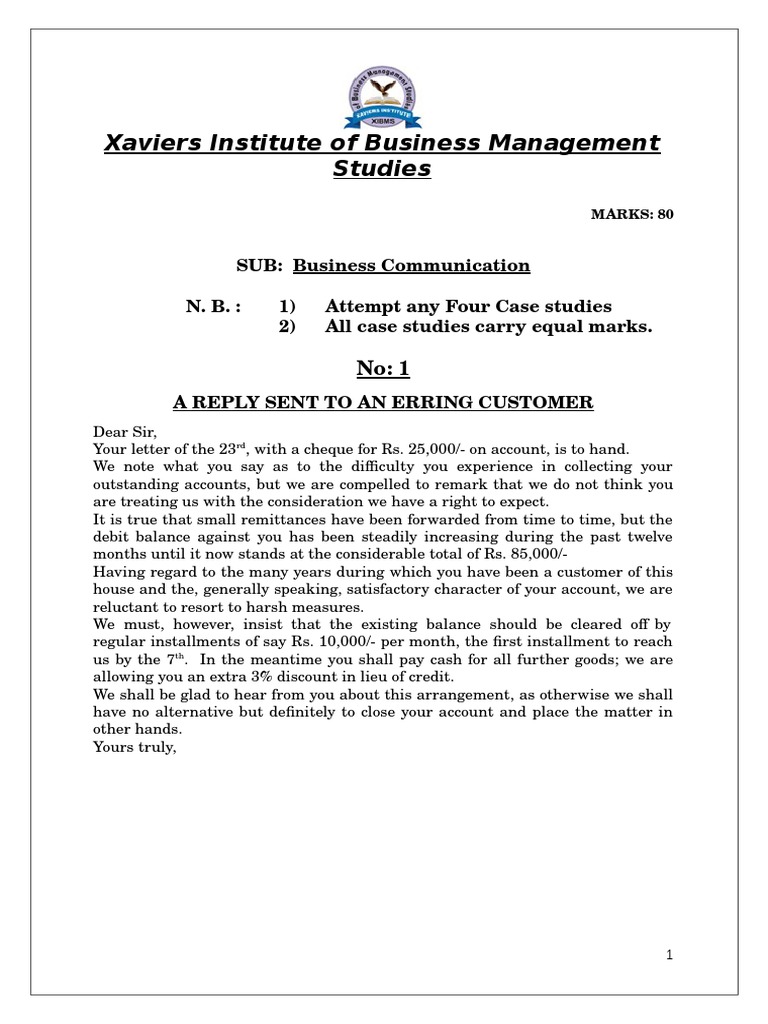 1 Business Communication 1 Ans Pdf Nonverbal Communication