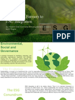 Drivers and Barriers to ESG Integration