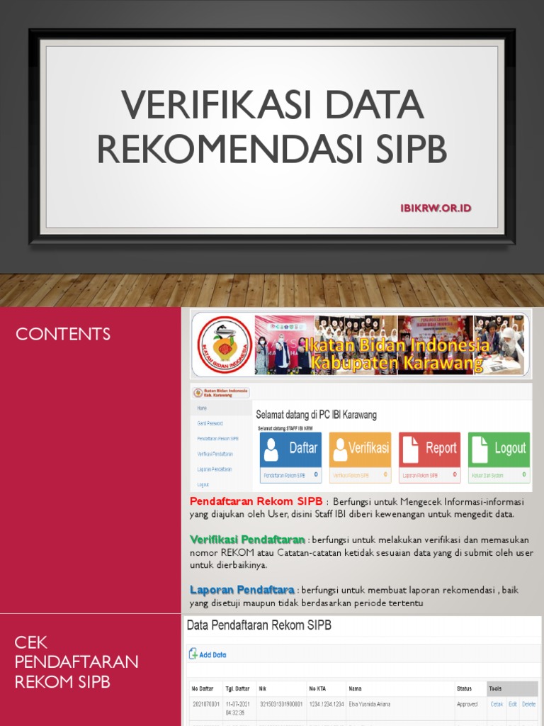 Cara Melakukan Verifikasi Data Rekomendasi SIPB | PDF