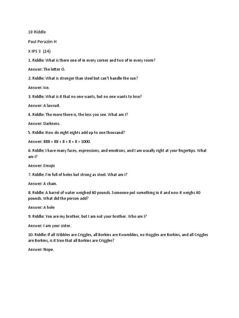 10 Riddle. PDF