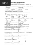 Pre Test in Mathematics 9 (RISO)