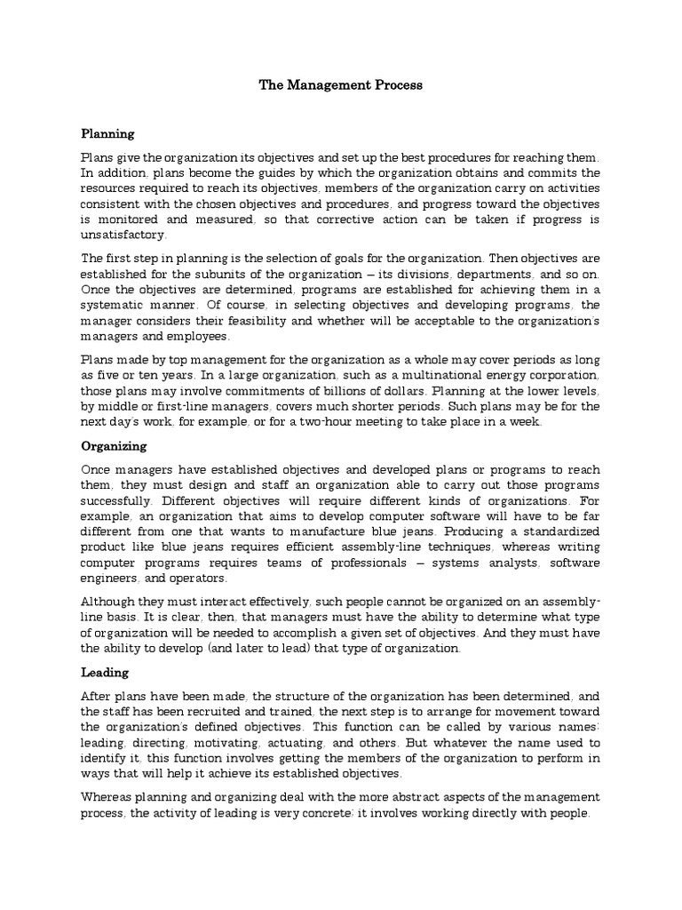 The Four Functions of Management: Planning, Organizing, Leading, and