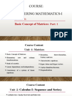 Engineering Maths-I - L1 - Basic of Matrices Part 1