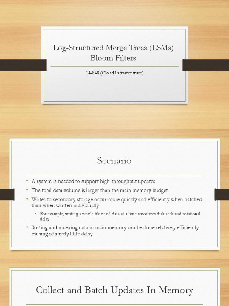 Log-Structured Merge Trees (LSMS) Bloom Filters | PDF | Database Index ...