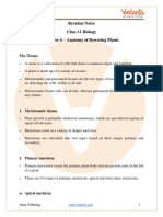 Anatomy of Flowering Plants Revision Notes For Class 11 Biology CH 6