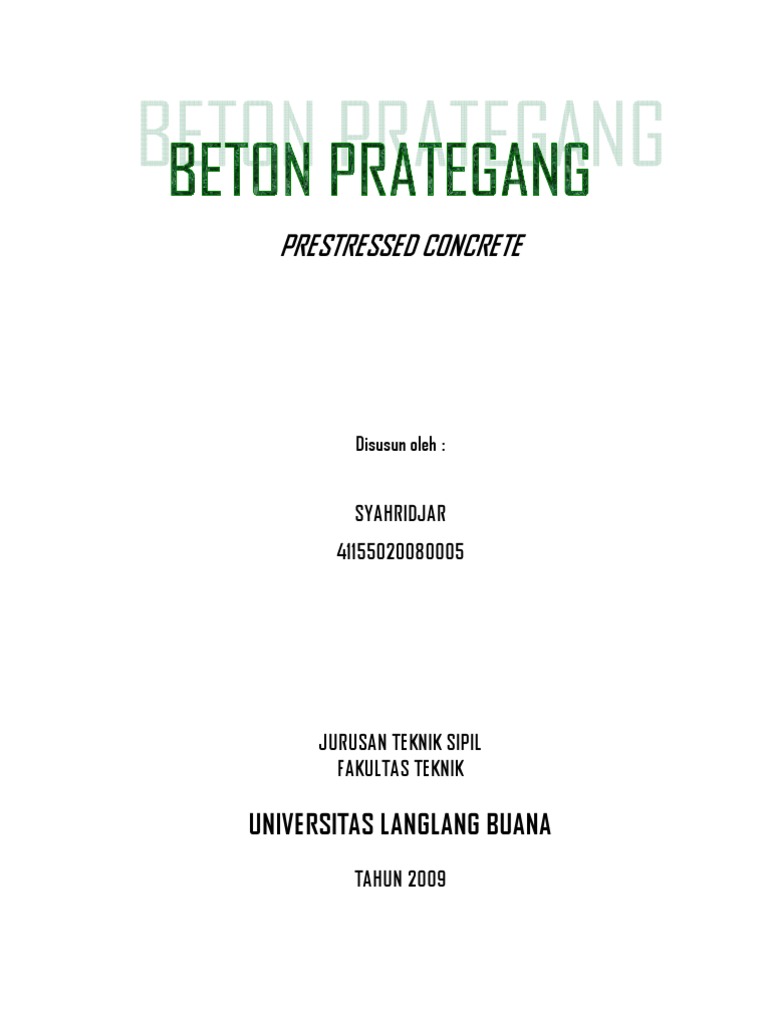 BETON PRATEGANG BETON PRATEGANG