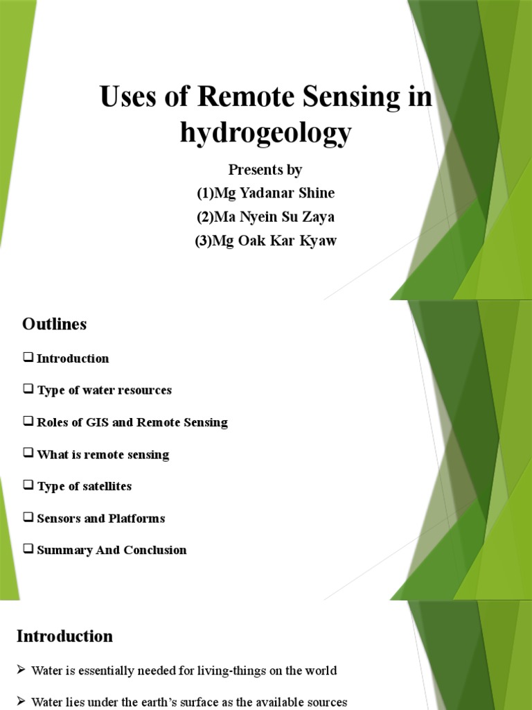 Remote Sensing for Groundwater Detection | PDF | Groundwater | Remote ...