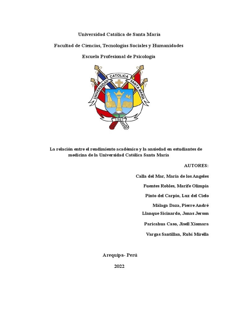 Ansiedad y rendimiento académico en medicina | PDF | Ansiedad | Adultos