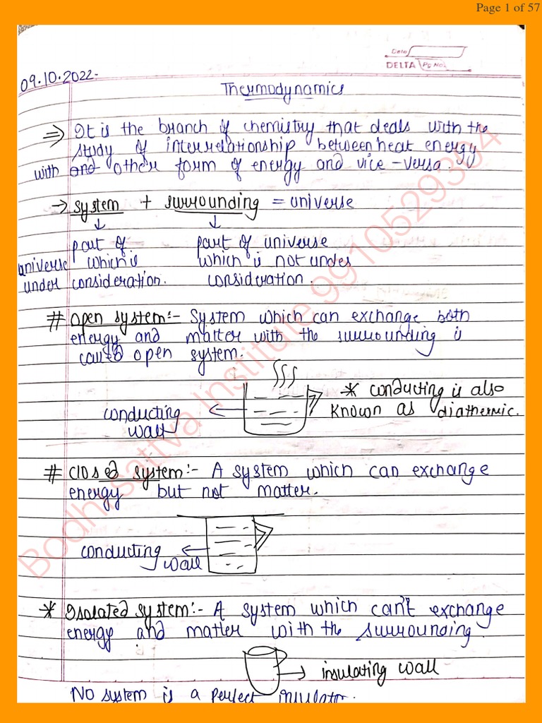 Thermodynamics Chemistry Class 11 Notes | PDF
