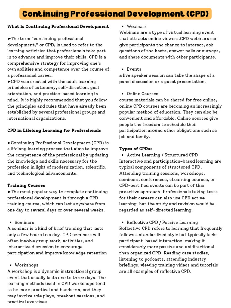 What Is Continuing Professional Development | PDF | Professional ...