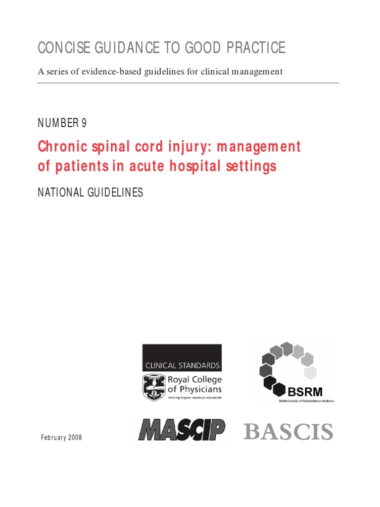 Concise Chronic Spinal Cord Injury Guidelines PDF Spinal Cord