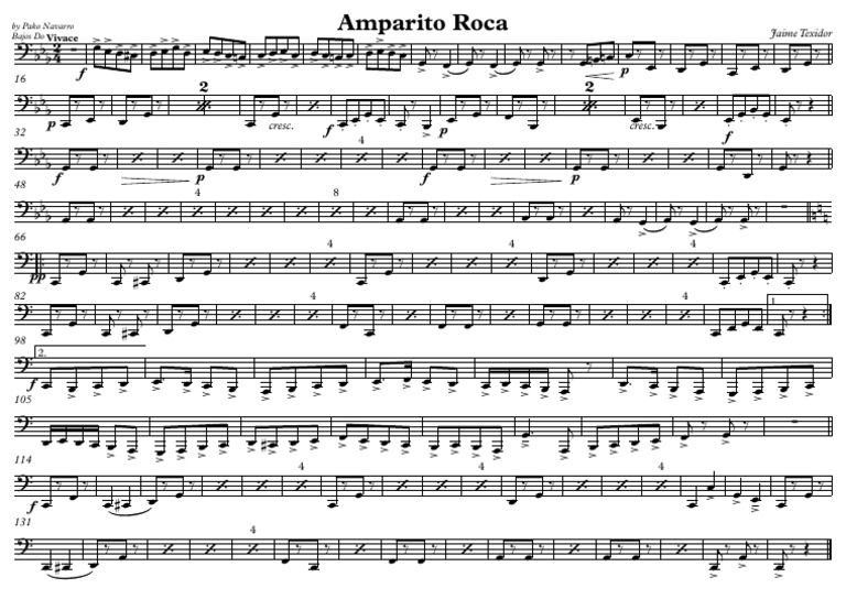 Amparito Roca Partitura Completa | PDF