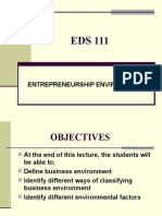 EDS 111 Week 6 Entrepreneurship and Its Environment 2