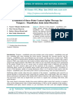 Evaluation of Three-Point Contact Splint Therapy For Temporo - Mandibular Joint Joint Disorders