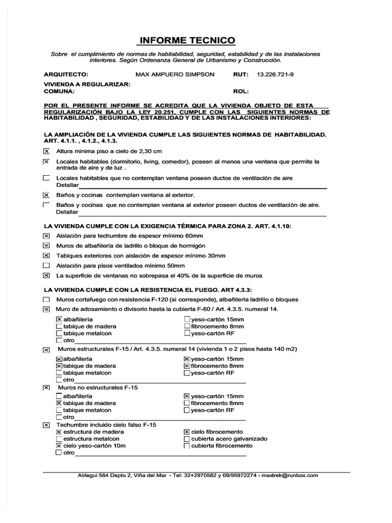 PDF Formulario Informe Tecnico - Compress | PDF | Albañilería | Componentes