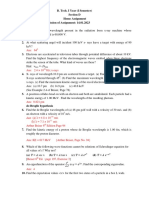 B. Tech. I Year (I Semester) Homework on X-Rays and Quantum Physics