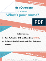Unit 1 Questions: What's Your Name?