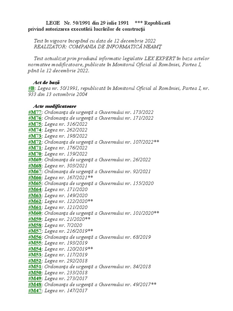 Legea 501991 Actualizata 2022 PDF