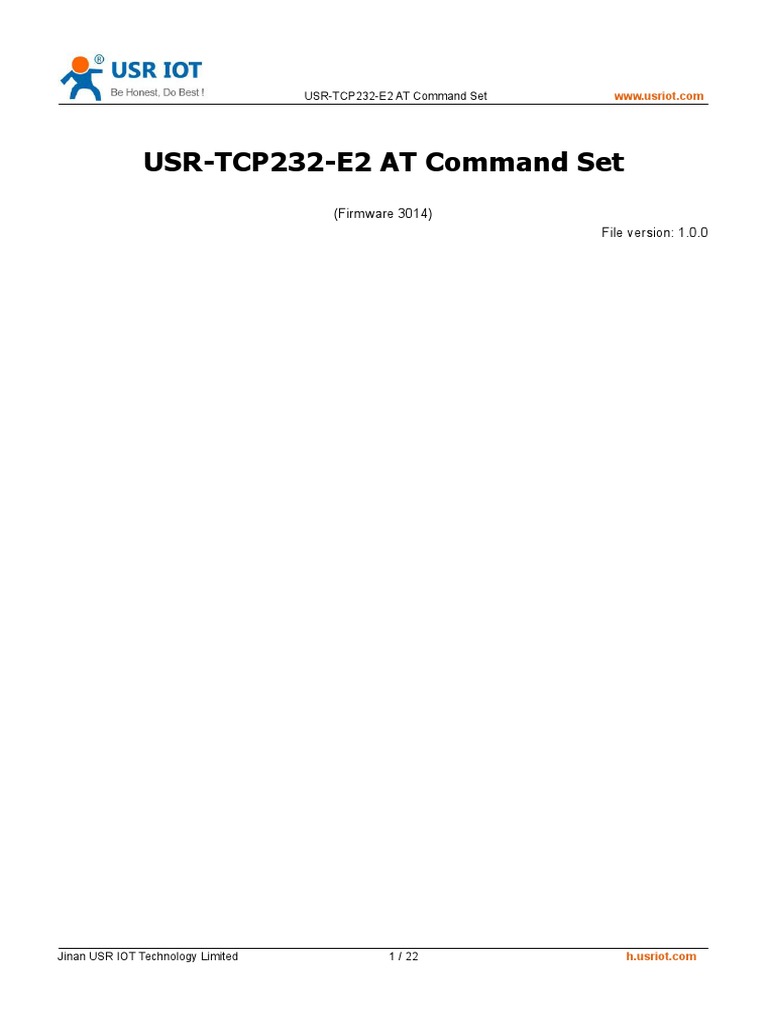 (At Command) Usr Tcp232 E2 at Command Set - v1.0.0 | Download Free PDF ...